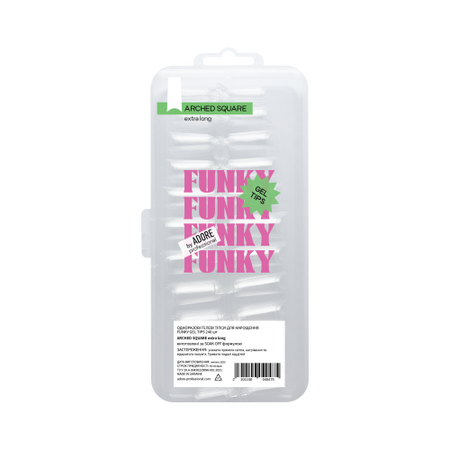ADORE Tipsy żelowe do przedłużania FUNKY GEL TIPS 240 szt - Arched Square