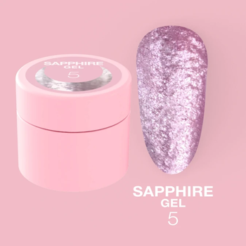 LUNAmoon Sapphire Gel Nr.5 - brokat do paznokci, 5 ml