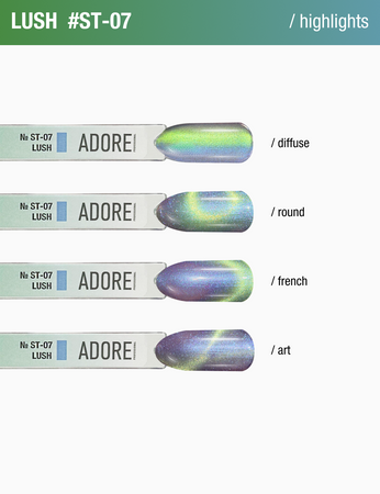  ADORE Lakier hybrydowy Satin Cat's Eye ST-07 - lush, 12 ml