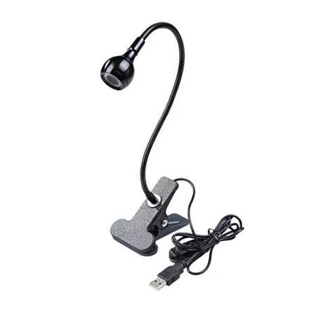 Mini UV LED lampa do manicure na spinaczu (klips) - czarna